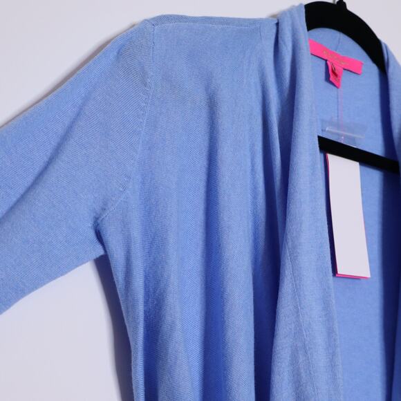 LILLY PULITZER NEW Danique Coolmax Open Cardigan Heathered Blue Peri Women's 2XS - Picture 13 of 15